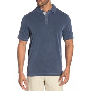 Tommy Bahama Paradiso Polo Mens Large Steel Blue Golf Tennis Soft Knit Shirt